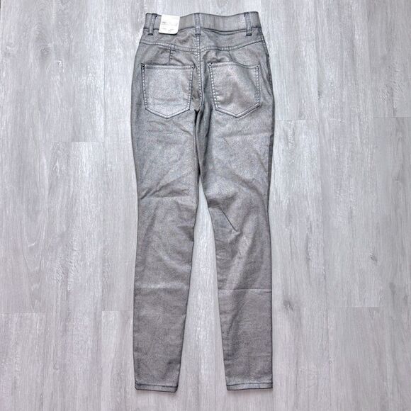 INC Women's NWT Silver Coated Gray Skinny Jeans 0/25 - Picture 4 of 7